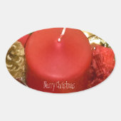 Vrolijk kerstfeest ovale sticker (Voorkant)