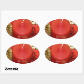 Vrolijk kerstfeest ovale sticker (Vel)