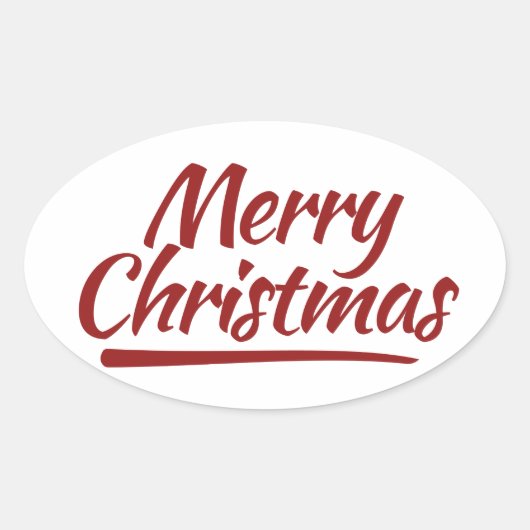 Vrolijk kerstfeest ovale sticker (Voorkant)