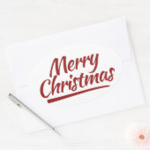 Vrolijk kerstfeest ovale sticker (Envelop)