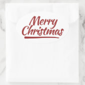 Vrolijk kerstfeest ovale sticker (Tas)