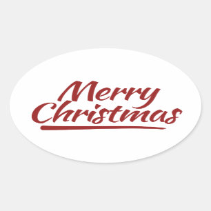 Vrolijk kerstfeest ovale sticker
