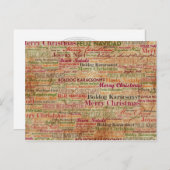 Vrolijk kerstfeest over de hele wereld feestdagenkaart (Voorkant / Achterkant)