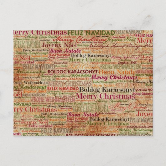 Vrolijk kerstfeest over de hele wereld feestdagenkaart (Voorkant)