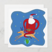 Vrolijk kerstfeest over de wereldkerstkaart feestdagenkaart (Voorkant / Achterkant)