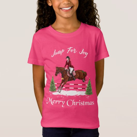 Vrolijk kerstfeest, paardensportschoen t-shirt (Voorkant)