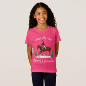 Vrolijk kerstfeest, paardensportschoen t-shirt (Voorkant volledig)