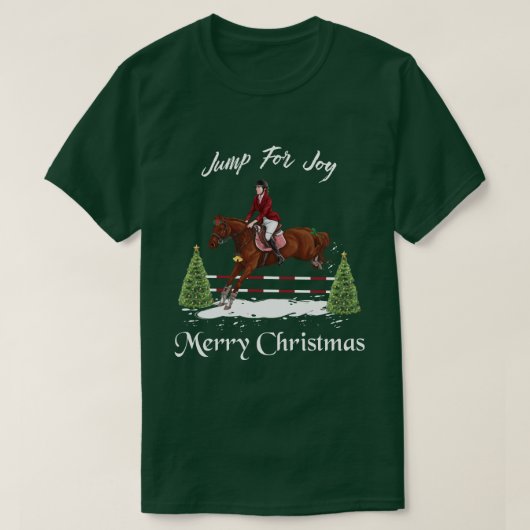 Vrolijk kerstfeest, paardensportschoen t-shirt (Design voorkant)