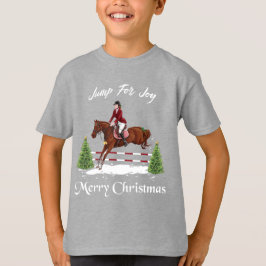Vrolijk kerstfeest, paardensportschoen t-shirt