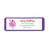 Vrolijk kerstfeest Paarse kerstman Etiket (Voorkant)