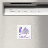 Vrolijk kerstfeest Paarse Thema Magneet (Insitu (Vaatwasser))