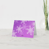 Vrolijk Kerstfeest Paarse Witte Sneeuwvlokken Mini Feestdagen Kaart (Achterkant)