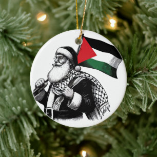 Vrolijk kerstfeest, Palestina: rechtvaardig eenhei Keramisch Ornament