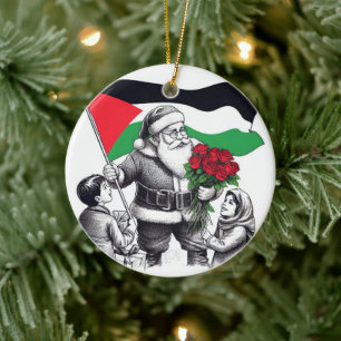 Vrolijk kerstfeest, Palestina: rechtvaardig eenhei Keramisch Ornament