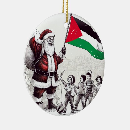 Vrolijk kerstfeest, Palestina: rechtvaardig eenhei Keramisch Ornament (Rechts)