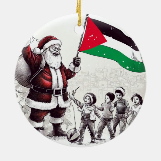 Vrolijk kerstfeest, Palestina: rechtvaardig eenhei Keramisch Ornament (Achterkant)