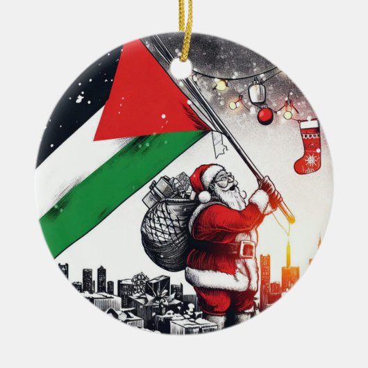 Vrolijk kerstfeest, Palestina: rechtvaardig eenhei Keramisch Ornament (Voorkant)