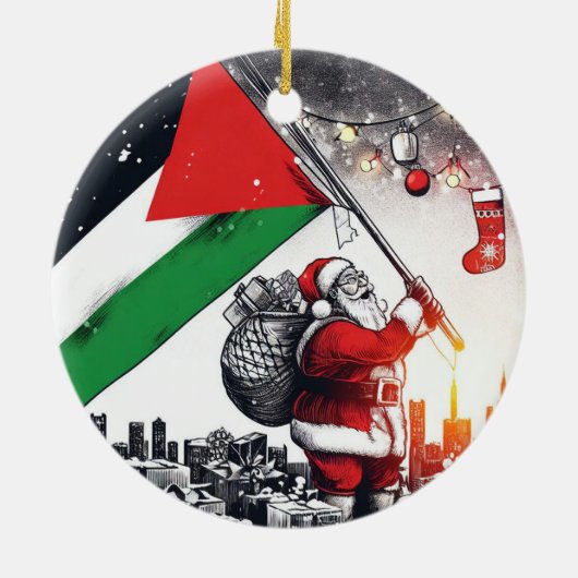 Vrolijk kerstfeest, Palestina: rechtvaardig eenhei Keramisch Ornament (Achterkant)