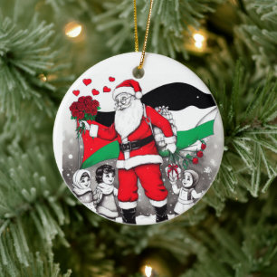 Vrolijk kerstfeest, Palestina: rechtvaardig eenhei Keramisch Ornament