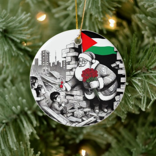 Vrolijk kerstfeest, Palestina: rechtvaardig eenhei Keramisch Ornament (Boom)
