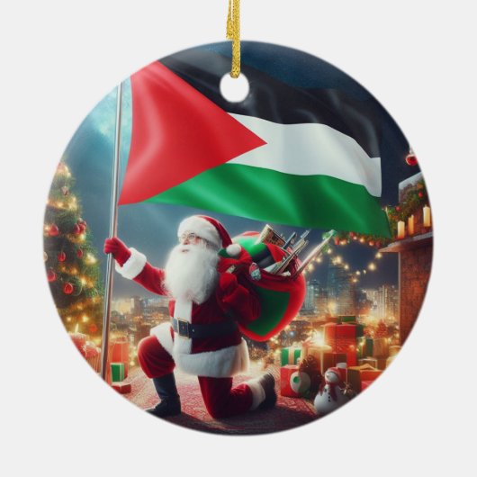 Vrolijk kerstfeest, Palestina: rechtvaardig eenhei Keramisch Ornament (Achterkant)