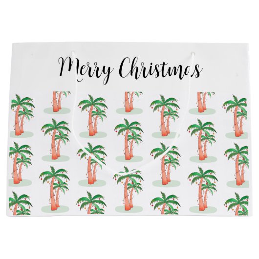 Vrolijk Kerstfeest Palmboom Kerstmis Groot Cadeauzakje (Voorkant)