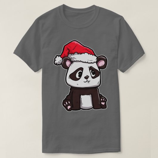Vrolijk Kerstfeest Panda Beer Santas Pet Panda T-shirt (Design voorkant)