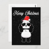 Vrolijk kerstfeest Panda Middelste Vinger Rude Xma Briefkaart (Voorkant / Achterkant)