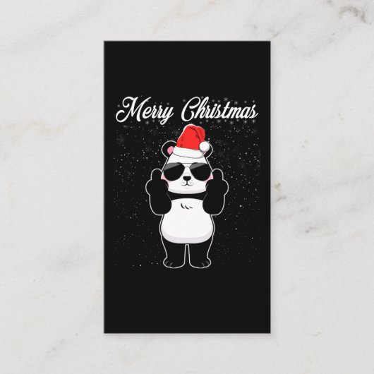 Vrolijk kerstfeest Panda Middelste Vinger Rude Xma Visitekaartje (Voorkant)