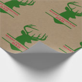 Vrolijk Kerstfeest Papa - Bruin Craft Deer Cadeaupapier (Hoek)
