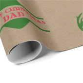 Vrolijk Kerstfeest Papa - Bruin Craft Deer Cadeaupapier (Rol Hoek)