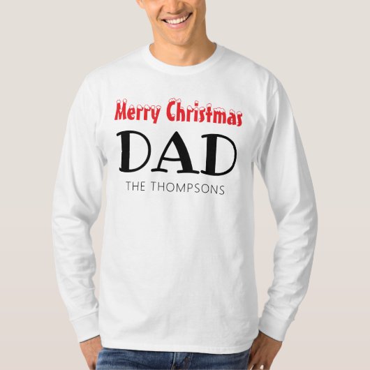 Vrolijk Kerstfeest Papa Familie T-shirt (Voorkant)