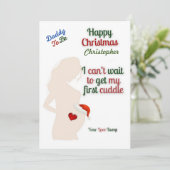 Vrolijk kerstfeest papa, in verwachting van ouders feestdagenkaart (Staand voorkant)