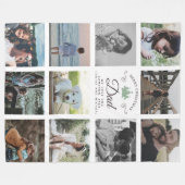 Vrolijk Kerstfeest Papa Moderne Familie Fotocollag Fleece Deken (Voorkant (Horizontaal))