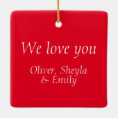 Vrolijk Kerstfeest Papa Rood 3 Foto Collage Keramisch Ornament (Achterkant)