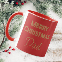 Vrolijk kerstfeest papa rood en goud script
