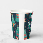 Vrolijk kerstfeest papieren bekers (Rechts)