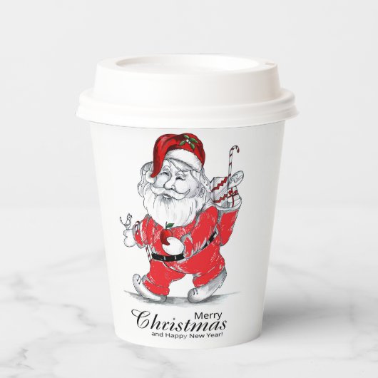 Vrolijk kerstfeest papieren bekers (Voorkant)