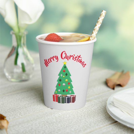 Vrolijk kerstfeest papieren bekers (Insitu)