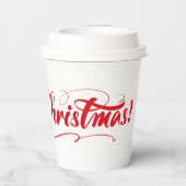 Vrolijk kerstfeest papieren bekers (Achterkant)