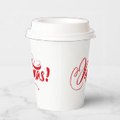 Vrolijk kerstfeest papieren bekers (Rechts)