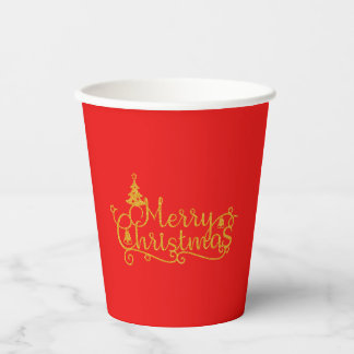 Vrolijk kerstfeest papieren bekers