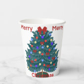 Vrolijk kerstfeest papieren bekers (Achterkant)