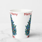 Vrolijk kerstfeest papieren bekers (Links)