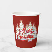 Vrolijk kerstfeest papieren bekers (Achterkant)