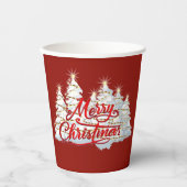 Vrolijk kerstfeest papieren bekers (Voorkant)