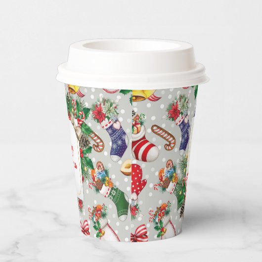 Vrolijk kerstfeest papieren bekers (Rechts)