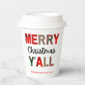 Vrolijk kerstfeest papieren bekers (Voorkant)