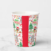 Vrolijk kerstfeest papieren bekers (Links)