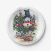 Vrolijk kerstfeest papieren bordje (Voorkant)